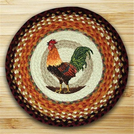 EARTH RUGS Round Chair Pad- Rooster 49-CH391R